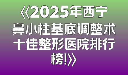 《2025年西宁鼻小柱基底调整术十佳整形医院排行榜！》