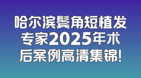 哈尔滨鬓角短植发专家2025年术后案例高清集锦！