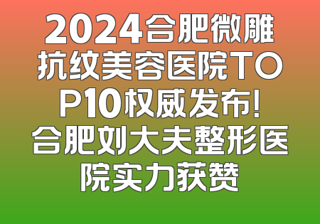 2024合肥微雕抗纹美容医院TOP10权威发布！合肥刘大夫整形医院实力获赞