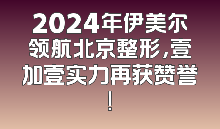 2024年伊美尔领航北京整形，壹加壹实力再获赞誉！