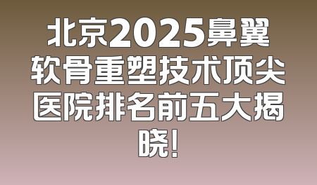 北京2025鼻翼软骨重塑技术顶尖医院排名前五大揭晓！