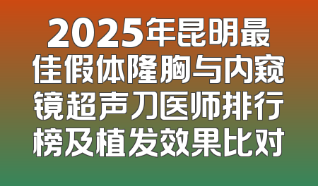 2025年昆明最佳假体隆胸与内窥镜超声刀医师排行榜及植发效果比对