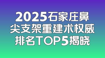 2025石家庄鼻尖支架重建术权威排名TOP5揭晓