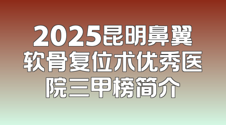 2025昆明鼻翼软骨复位术优秀医院三甲榜简介