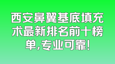 西安鼻翼基底填充术最新排名前十榜单，专业可靠！