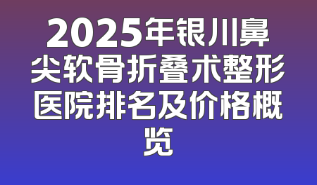 2025年银川鼻尖软骨折叠术整形医院排名及价格概览