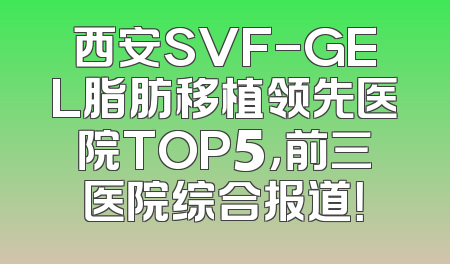 西安SVF-GEL脂肪移植领先医院TOP5，前三医院综合报道！