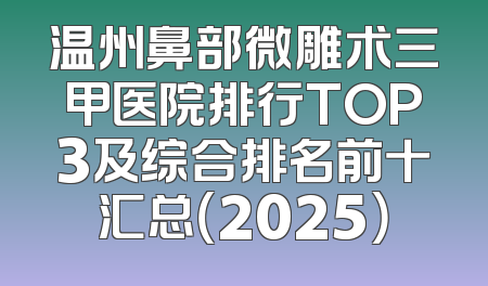 温州鼻部微雕术三甲医院排行TOP3及综合排名前十汇总（2025）