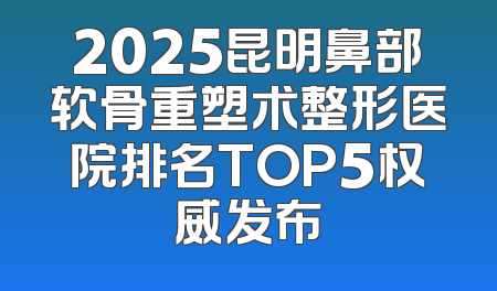 2025昆明鼻部软骨重塑术整形医院排名TOP5权威发布