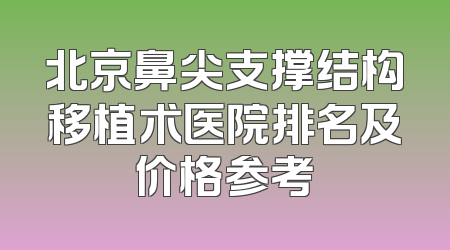 北京鼻尖支撑结构移植术医院排名及价格参考