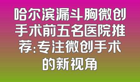 哈尔滨漏斗胸微创手术前五名医院推荐：专注微创手术的新视角