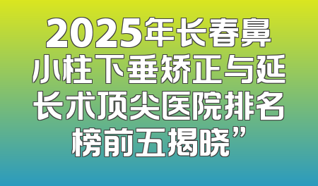 2025年长春鼻小柱下垂矫正与延长术顶尖医院排名榜前五揭晓”