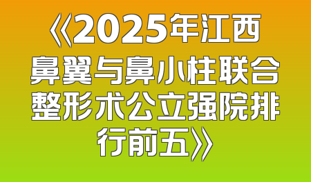 《2025年江西鼻翼与鼻小柱联合整形术公立强院排行前五》