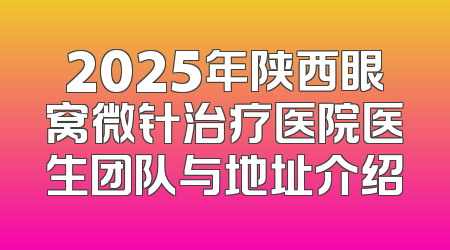 2025年陕西眼窝微针治疗医院医生团队与地址介绍