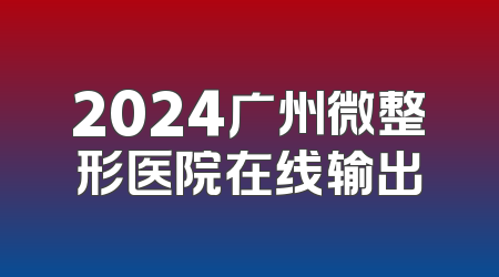 2024广州微整形医院在线输出