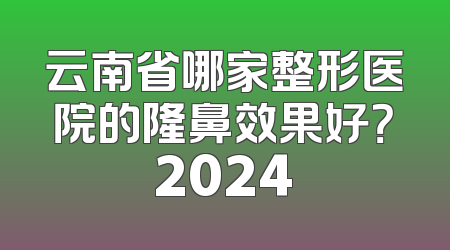 云南省哪家整形医院的隆鼻效果好？2024