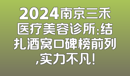 2024南京三禾医疗美容诊所：结扎酒窝口碑榜前列，实力不凡！