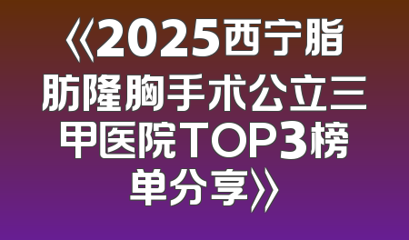 《2025西宁脂肪隆胸手术公立三甲医院TOP3榜单分享》