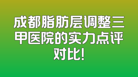 成都脂肪层调整三甲医院的实力点评对比！