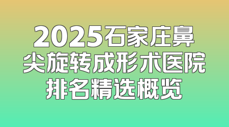 2025石家庄鼻尖旋转成形术医院排名精选概览