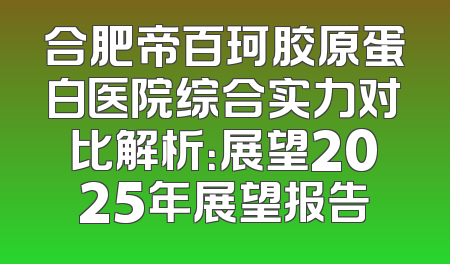 合肥帝百珂胶原蛋白医院综合实力对比解析：展望2025年展望报告