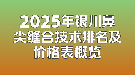 2025年银川鼻尖缝合技术排名及价格表概览