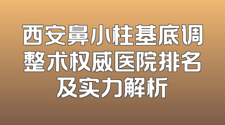 西安鼻小柱基底调整术权威医院排名及实力解析