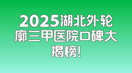 2025湖北外轮廓三甲医院口碑大揭榜！