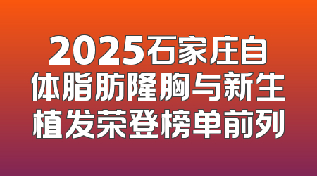 2025石家庄自体脂肪隆胸与新生植发荣登榜单前列