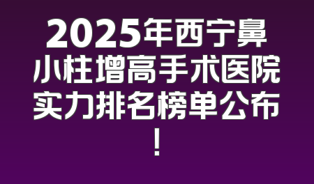 2025年西宁鼻小柱增高手术医院实力排名榜单公布！
