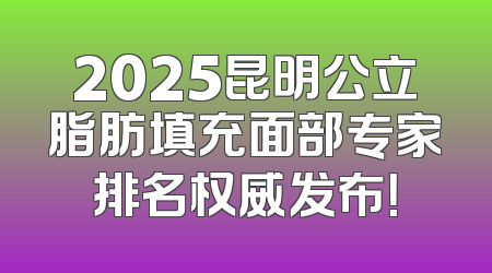 2025昆明公立脂肪填充面部专家排名权威发布！