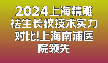 2024上海精雕祛生长纹技术实力对比！上海南浦医院领先