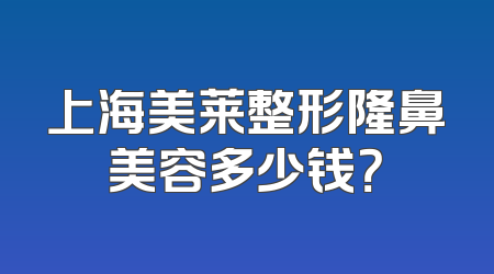 上海美莱整形隆鼻美容多少钱？