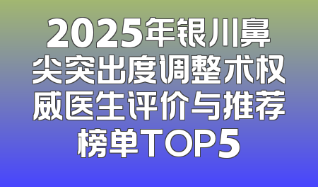 2025年银川鼻尖突出度调整术权威医生评价与推荐榜单TOP5