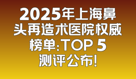 2025年上海鼻头再造术医院权威榜单：TOP 5测评公布！
