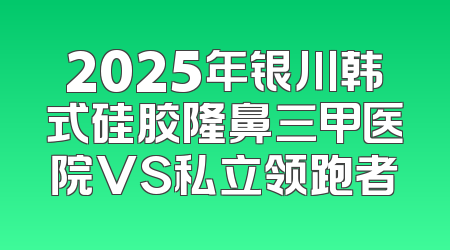 2025年银川韩式硅胶隆鼻三甲医院VS私立领跑者