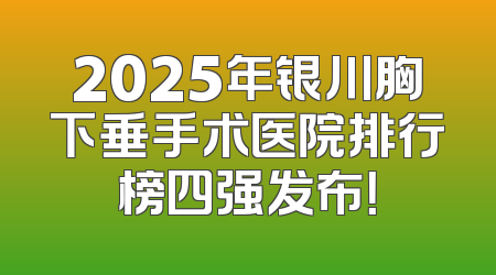2025年银川胸下垂手术医院排行榜四强发布！