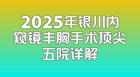 2025年银川内窥镜丰胸手术顶尖五院详解