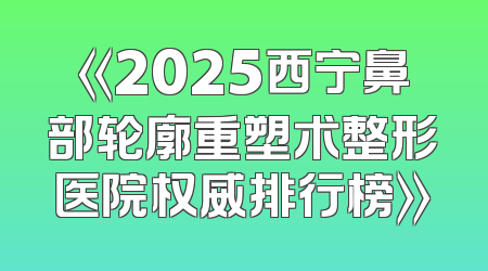 《2025西宁鼻部轮廓重塑术整形医院权威排行榜》