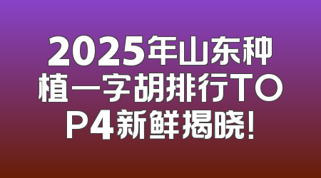 2025年山东种植一字胡排行TOP4新鲜揭晓！