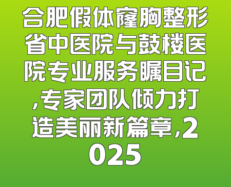 合肥假体窿胸整形省中医院与鼓楼医院专业服务瞩目记，专家团队倾力打造美丽新篇章，2025