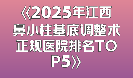 《2025年江西鼻小柱基底调整术正规医院排名TOP5》