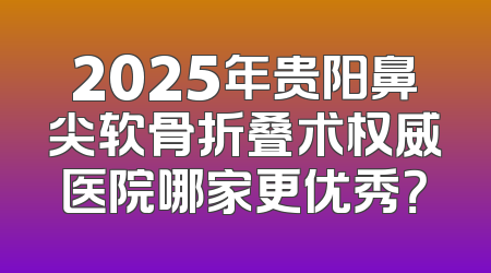 2025年贵阳鼻尖软骨折叠术权威医院哪家更优秀？