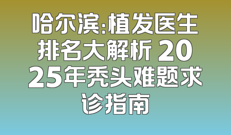 哈尔滨：植发医生排名大解析 2025年秃头难题求诊指南
