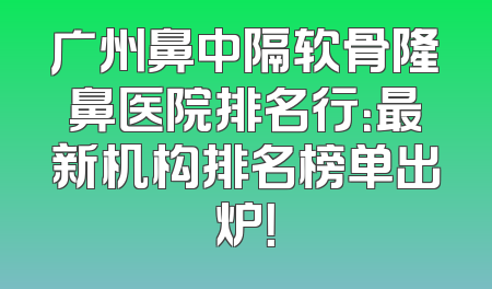 广州鼻中隔软骨隆鼻医院排名行：最新机构排名榜单出炉！