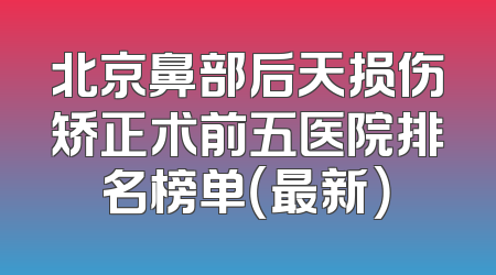 北京鼻部后天损伤矫正术前五医院排名榜单（最新）