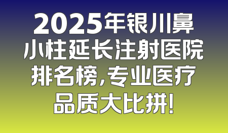 2025年银川鼻小柱延长注射医院排名榜，专业医疗品质大比拼！