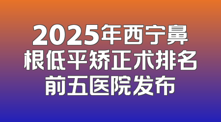 2025年西宁鼻根低平矫正术排名前五医院发布