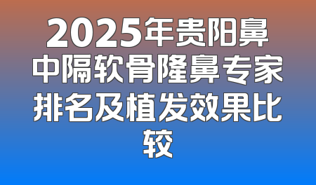 2025年贵阳鼻中隔软骨隆鼻专家排名及植发效果比较