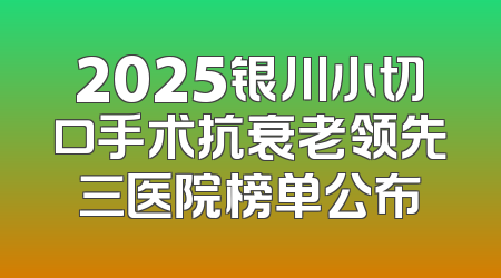 2025银川小切口手术抗衰老领先三医院榜单公布